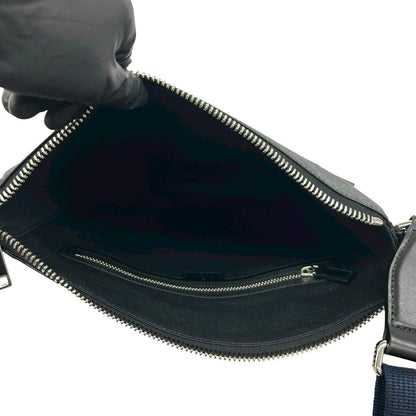 Gucci Sherry Line GG Supreme Logo Pattern Leather Shoulder Bag Tote Black Navy — view 9