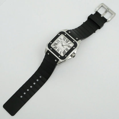 Cartier Santos 100 LM Silver Dial SS Rubber Automatic Winding Watch Overhauled — view 2