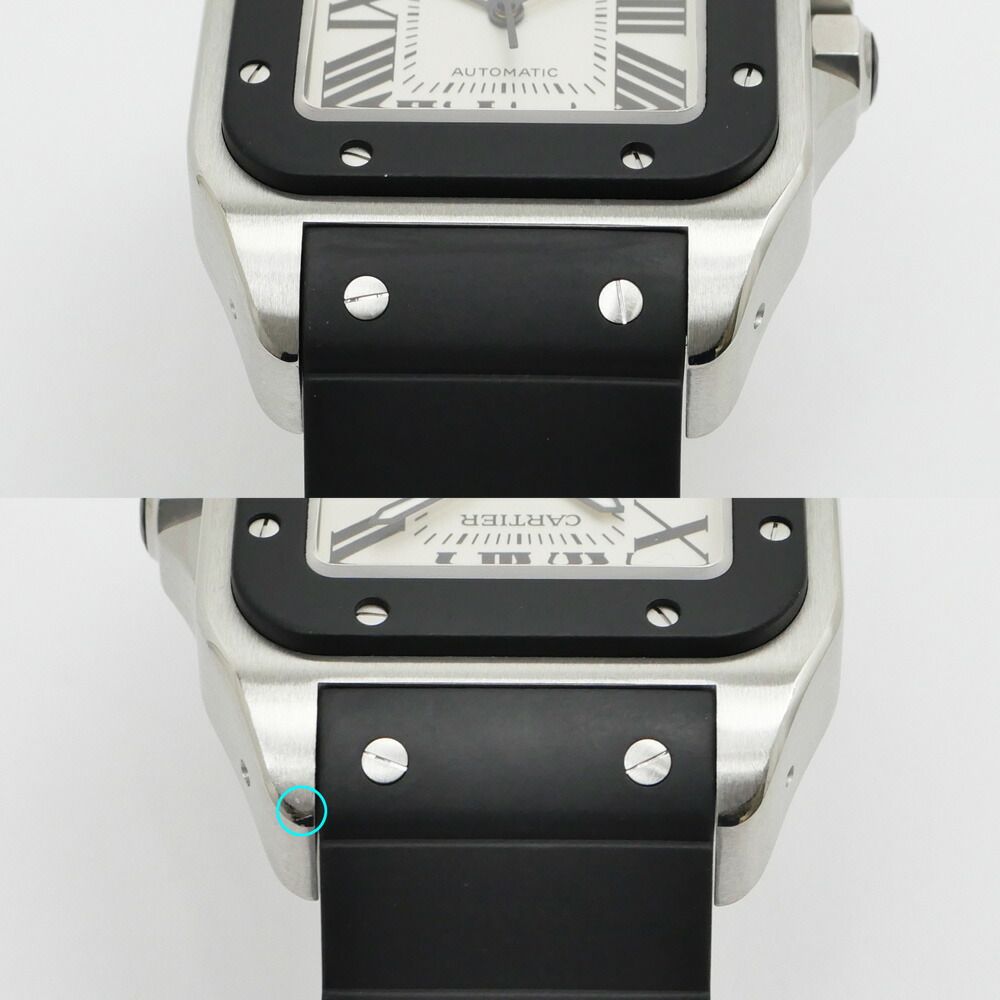 Cartier Santos 100 LM Silver Dial SS Rubber Automatic Winding Watch Overhauled — view 5