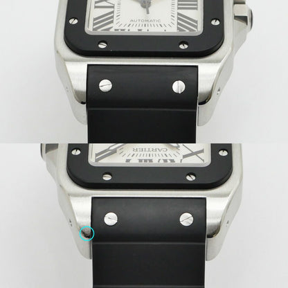 Cartier Santos 100 LM Silver Dial SS Rubber Automatic Winding Watch Overhauled — view 5