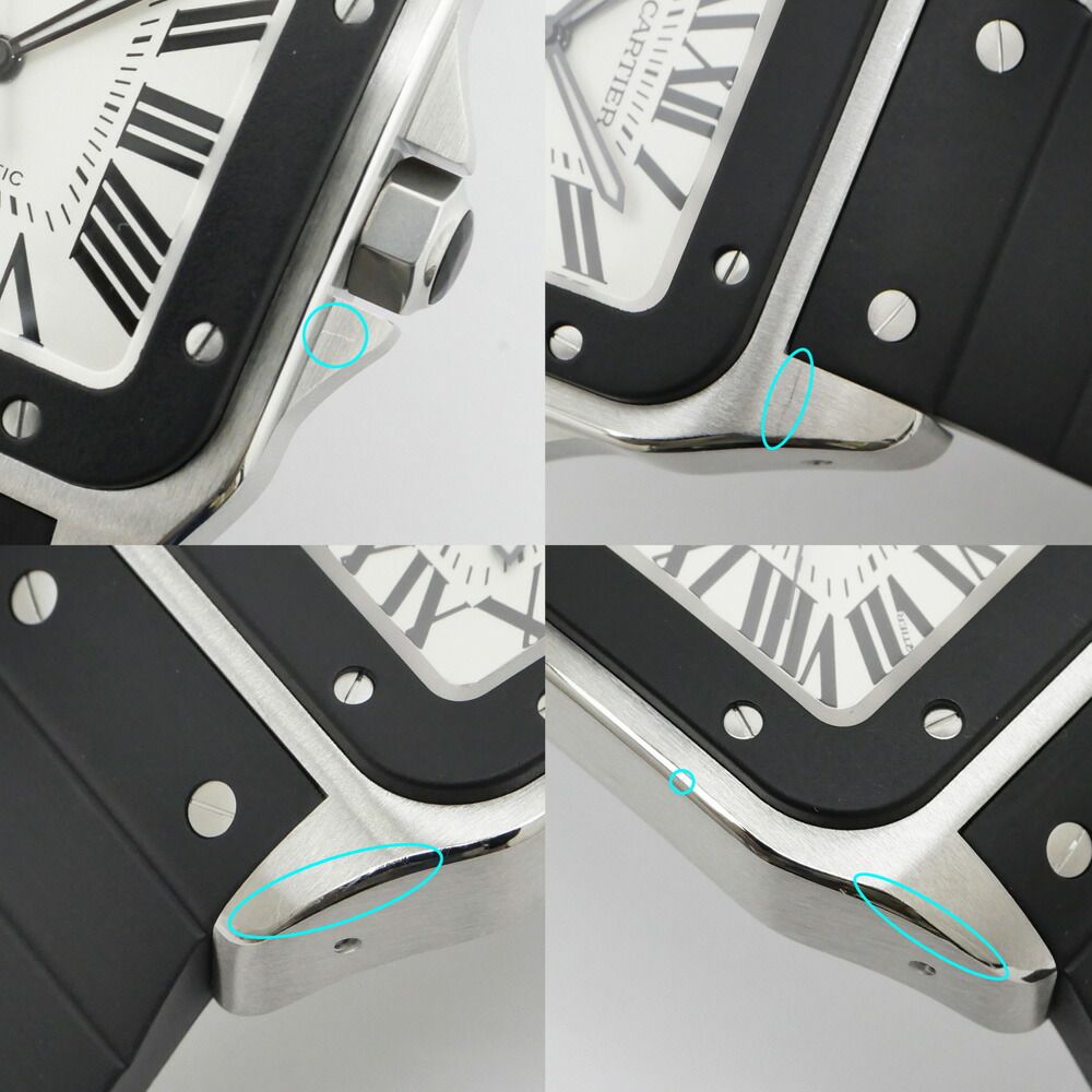 Cartier Santos 100 LM Silver Dial SS Rubber Automatic Winding Watch Overhauled — view 6