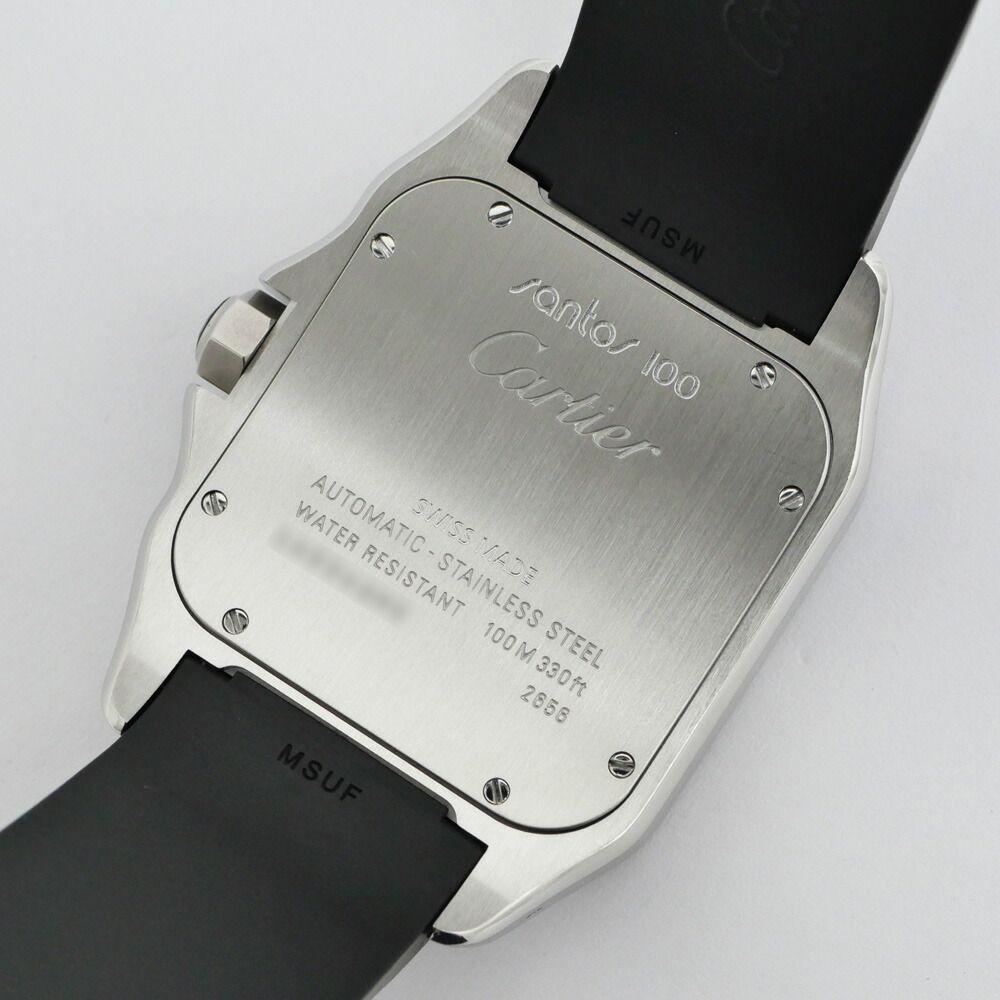 Cartier Santos 100 LM Silver Dial SS Rubber Automatic Winding Watch Overhauled — view 4
