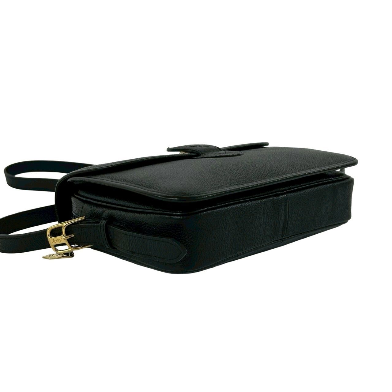 Saint Laurent Vintage YSL Logo Leather Shoulder Bag Pochette Black — view 7