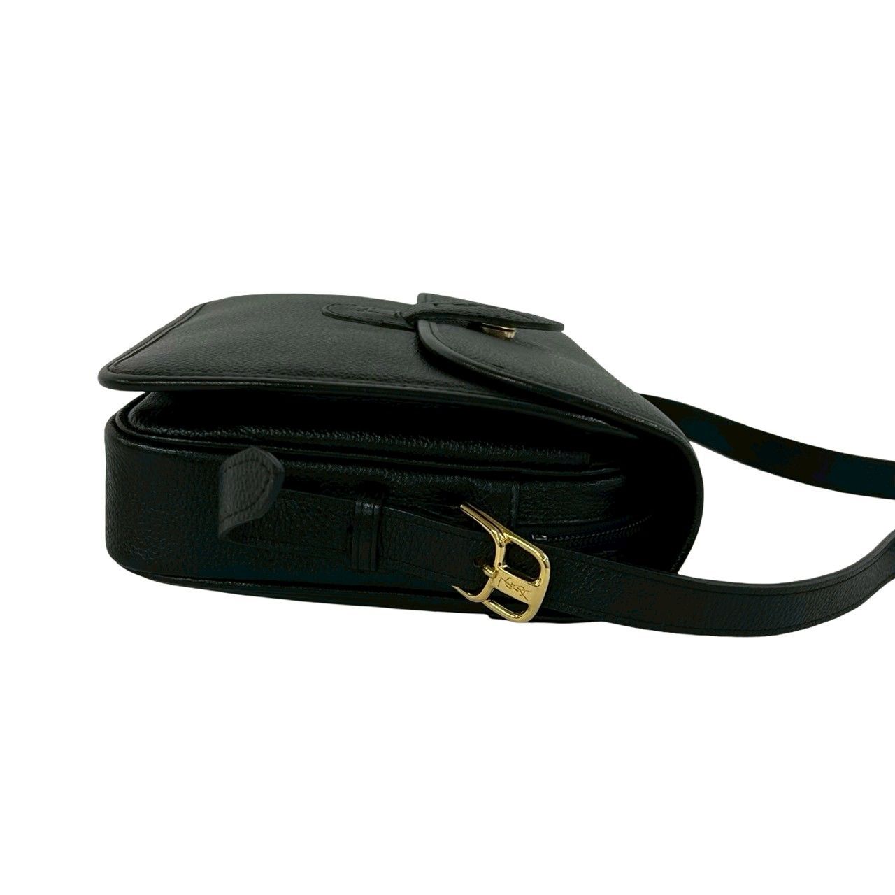 Saint Laurent Vintage YSL Logo Leather Shoulder Bag Pochette Black — view 6