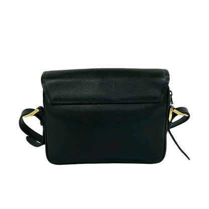 Saint Laurent Vintage YSL Logo Leather Shoulder Bag Pochette Black — view 3
