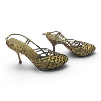 Prada Sandals Knitted Gold — view 3