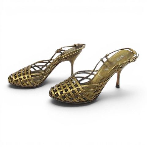 Prada Sandals Knitted Gold — view 2
