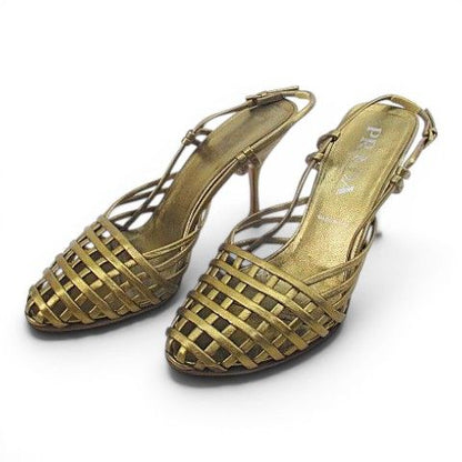Prada Sandals Knitted Gold