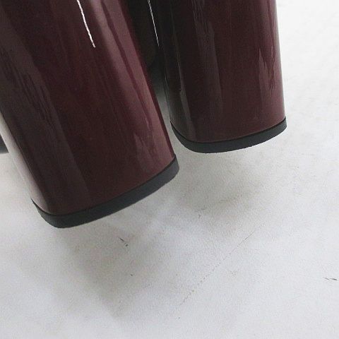 Prada Heels Loafers Silver Chain 35 Bordeaux Enamel — view 8