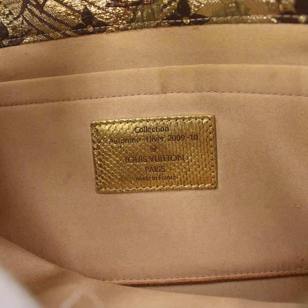 Louis Vuitton Monogram Brocade Tali Clutch Party Gold Color KH — view 7