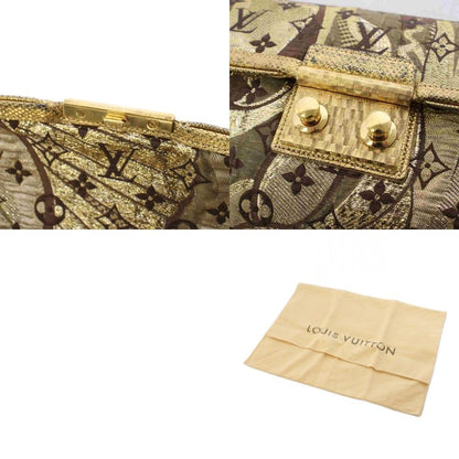 Louis Vuitton Monogram Brocade Tali Clutch Party Gold Color KH — view 9