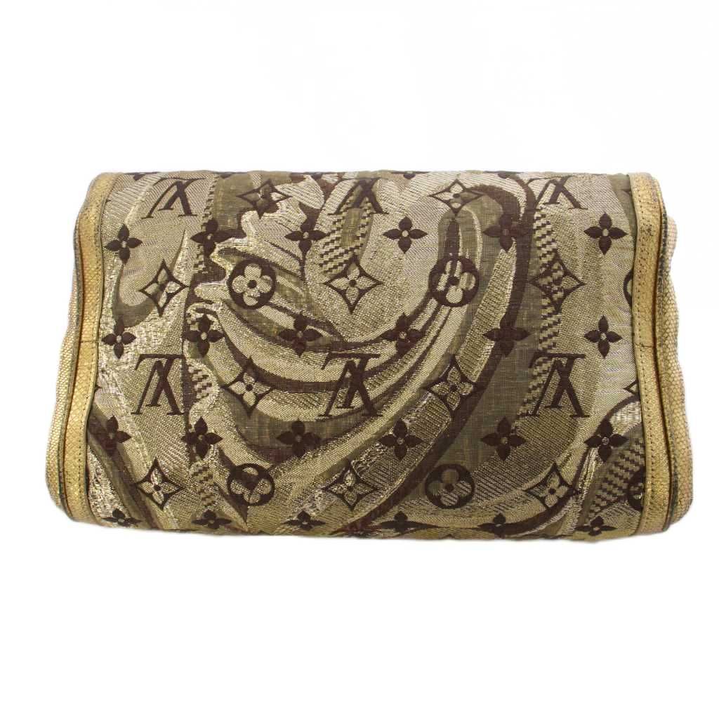 Louis Vuitton Monogram Brocade Tali Clutch Party Gold Color KH — view 2