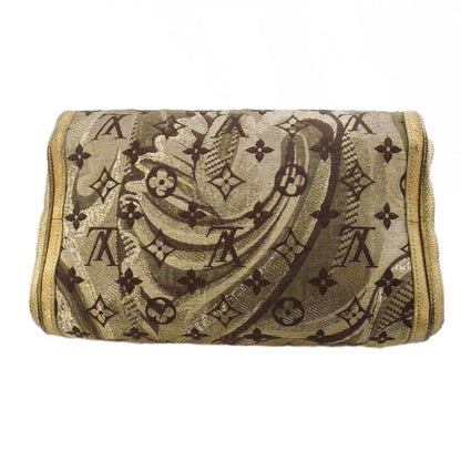 Louis Vuitton Monogram Brocade Tali Clutch Party Gold Color KH — view 2