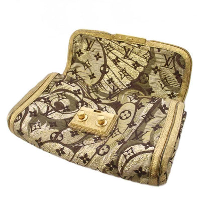 Louis Vuitton Monogram Brocade Tali Clutch Party Gold Color KH — view 5