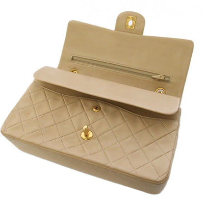 Chanel Quilted 25 Chain Flap Shoulder Bag CC Logo Lambskin Beige KH — view 7