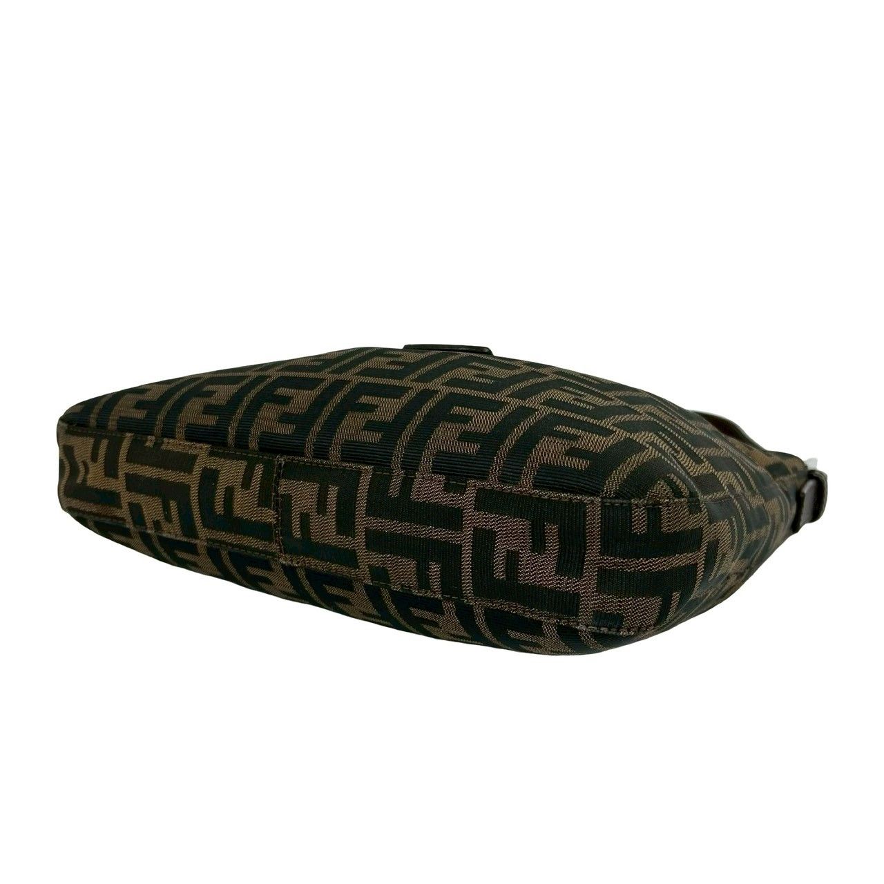 Fendi Vintage Zucca FF Pattern Logo Canvas Leather Shoulder Bag Brown — view 8
