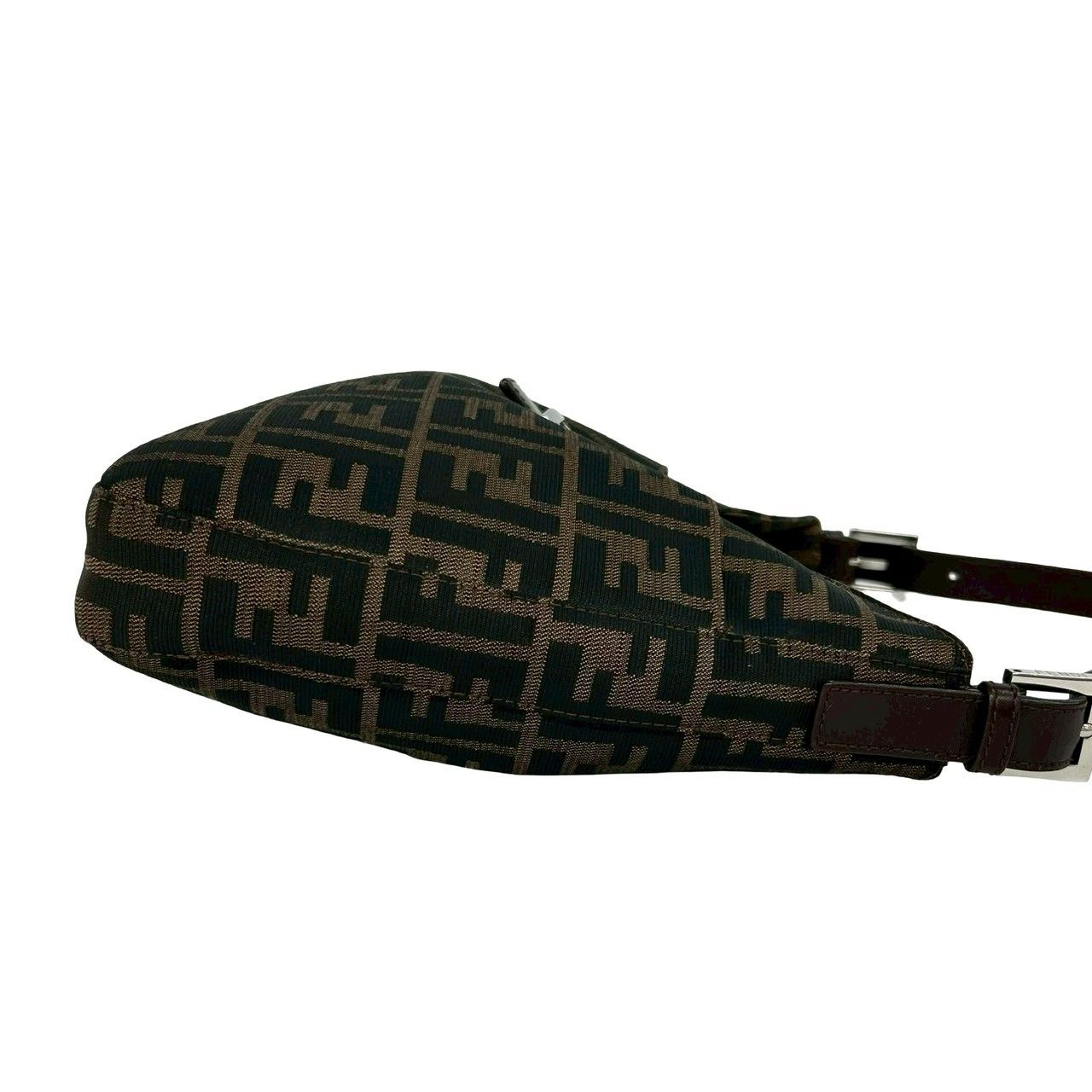 Fendi Vintage Zucca FF Pattern Logo Canvas Leather Shoulder Bag Brown — view 6