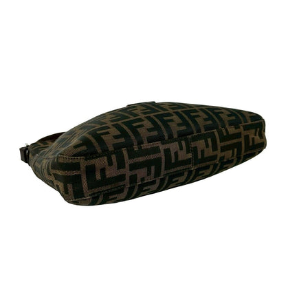 Fendi Vintage Zucca FF Pattern Logo Canvas Leather Shoulder Bag Brown — view 7