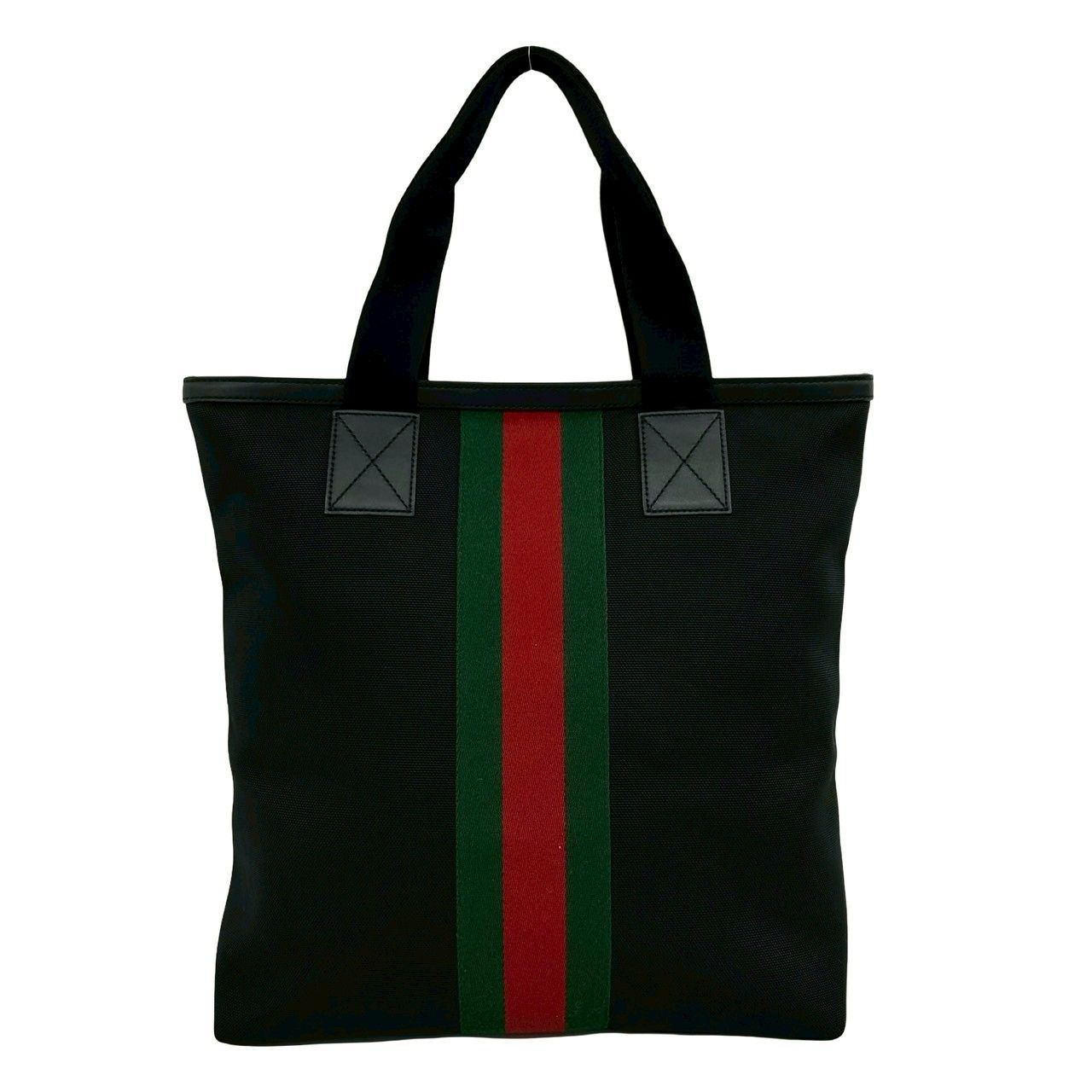 Gucci Sherry Line Logo Nylon Leather Tote Business Black — view 3