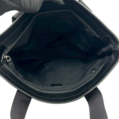 Gucci Sherry Line Logo Nylon Leather Tote Business Black — view 9