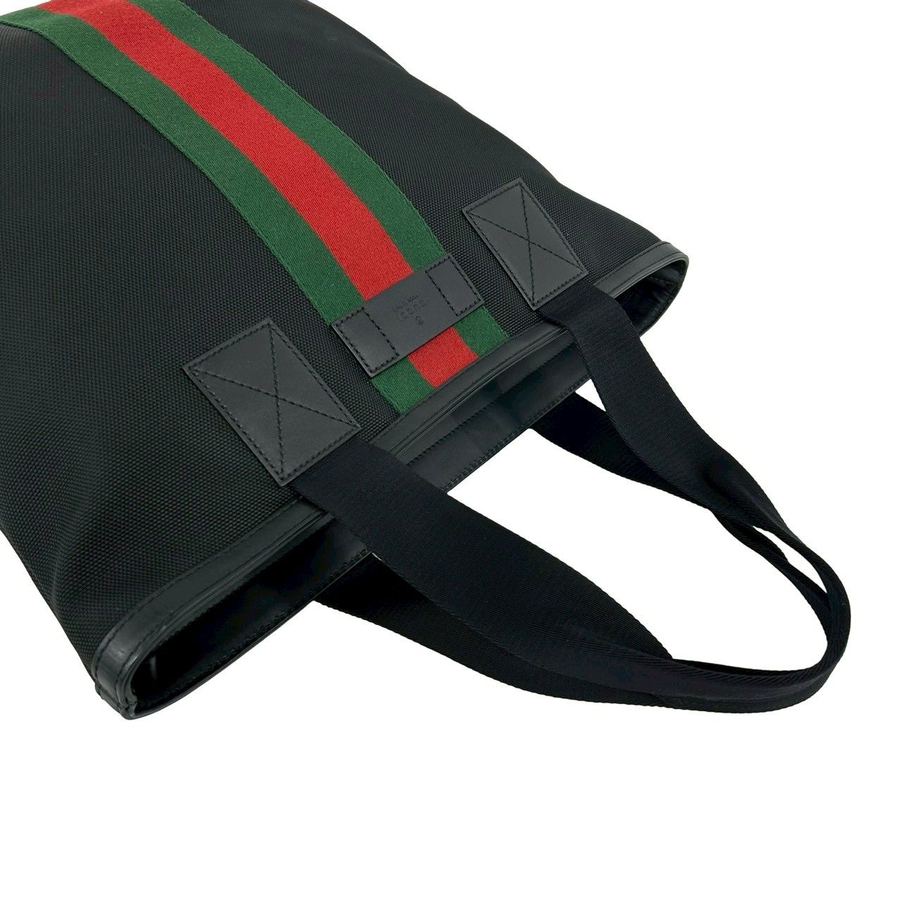 Gucci Sherry Line Logo Nylon Leather Tote Business Black — view 4