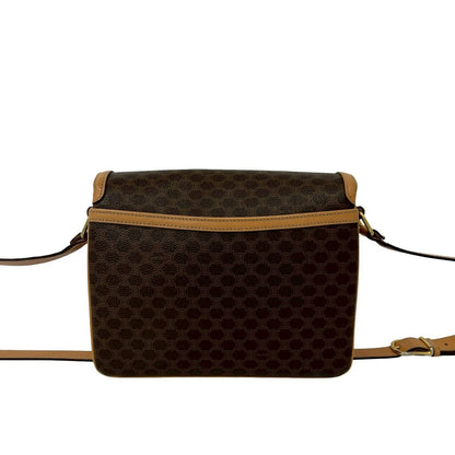 Celine Vintage Macadam Blason Trio Logo Pattern Leather Shoulder Bag Brown — view 3