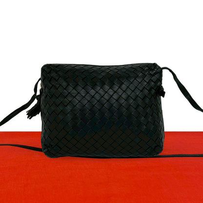 Bottega Veneta Intrecciato Leather Mini Shoulder Bag Pochette Crossbody Black