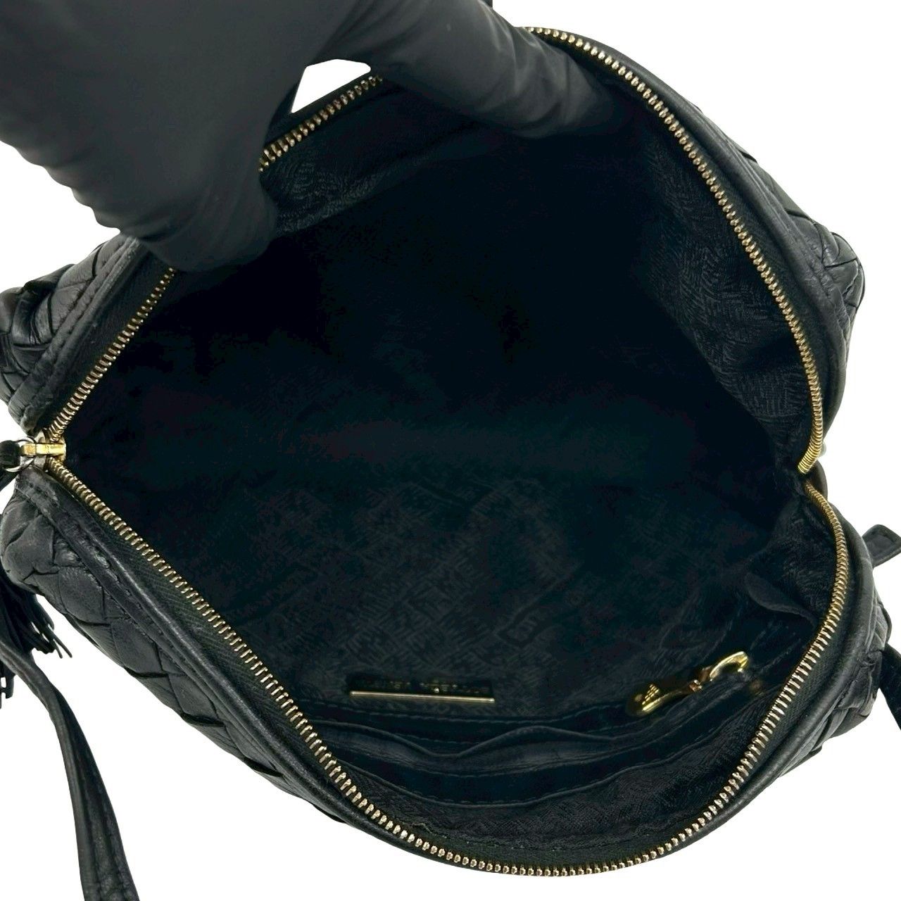Bottega Veneta Intrecciato Leather Mini Shoulder Bag Pochette Crossbody Black — view 9