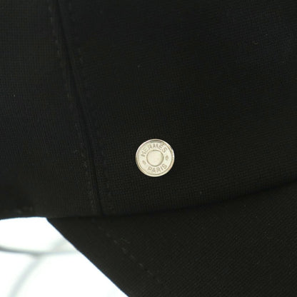 Hermes Tess Milano Cap Hat Logo One Point One Color 6 Panels 58 cm Black BB — view 7