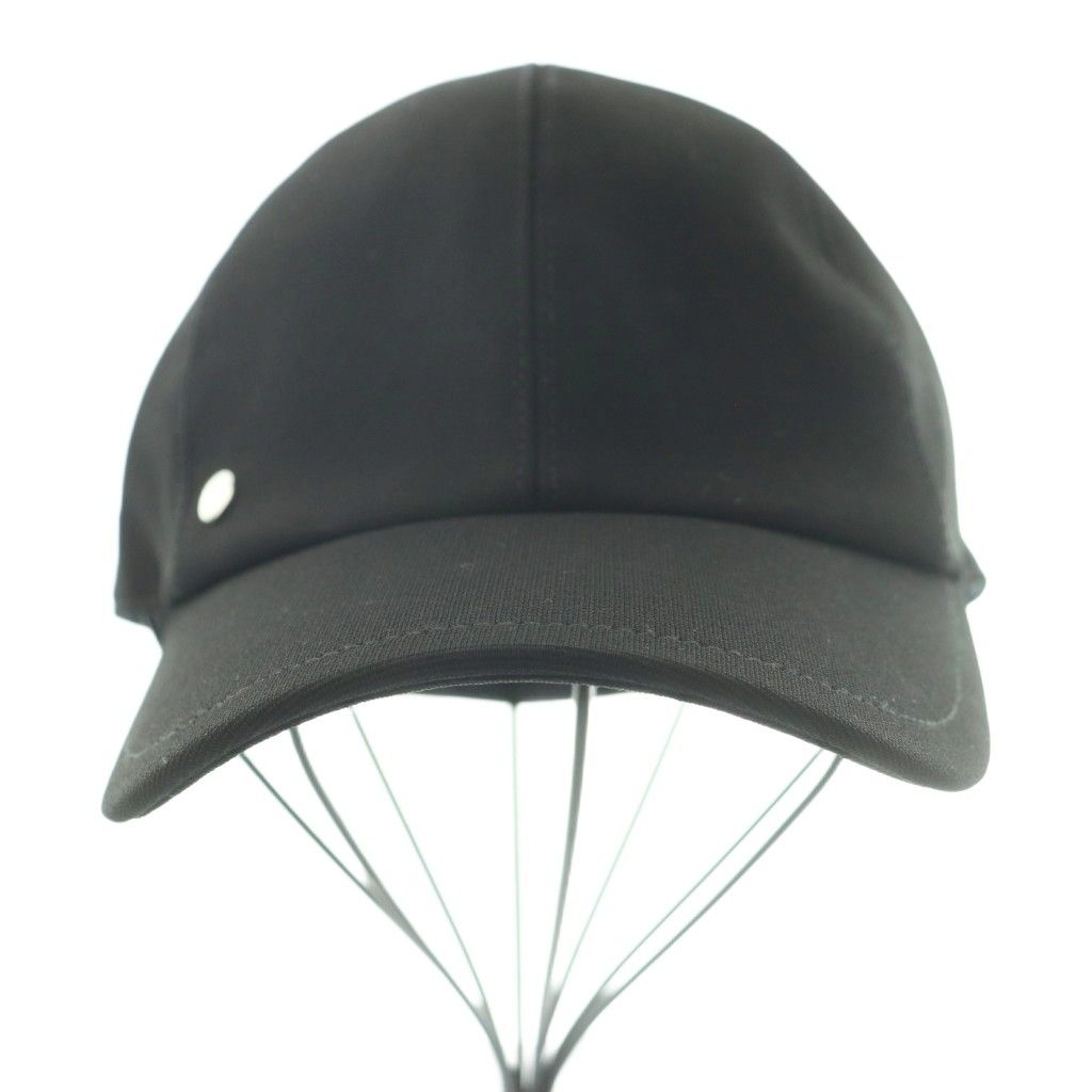 Hermes Tess Milano Cap Hat Logo One Point One Color 6 Panels 58 cm Black BB — view 2