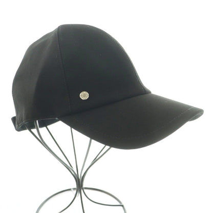 Hermes Tess Milano Cap Hat Logo One Point One Color 6 Panels 58 cm Black BB