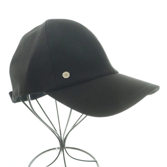Hermes Tess Milano Cap Hat Logo One Point One Color 6 Panels 58 cm Black BB