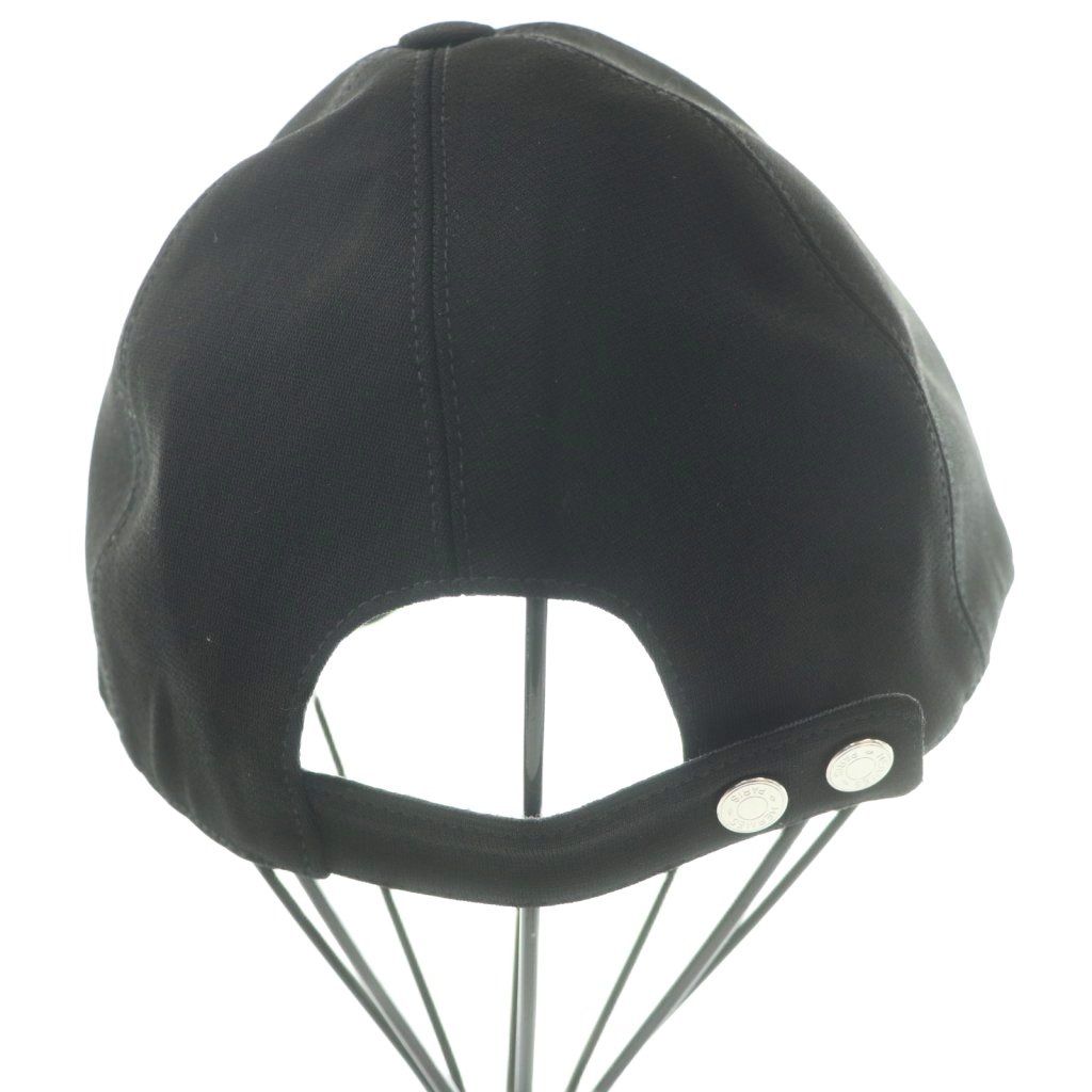 Hermes Tess Milano Cap Hat Logo One Point One Color 6 Panels 58 cm Black BB — view 4