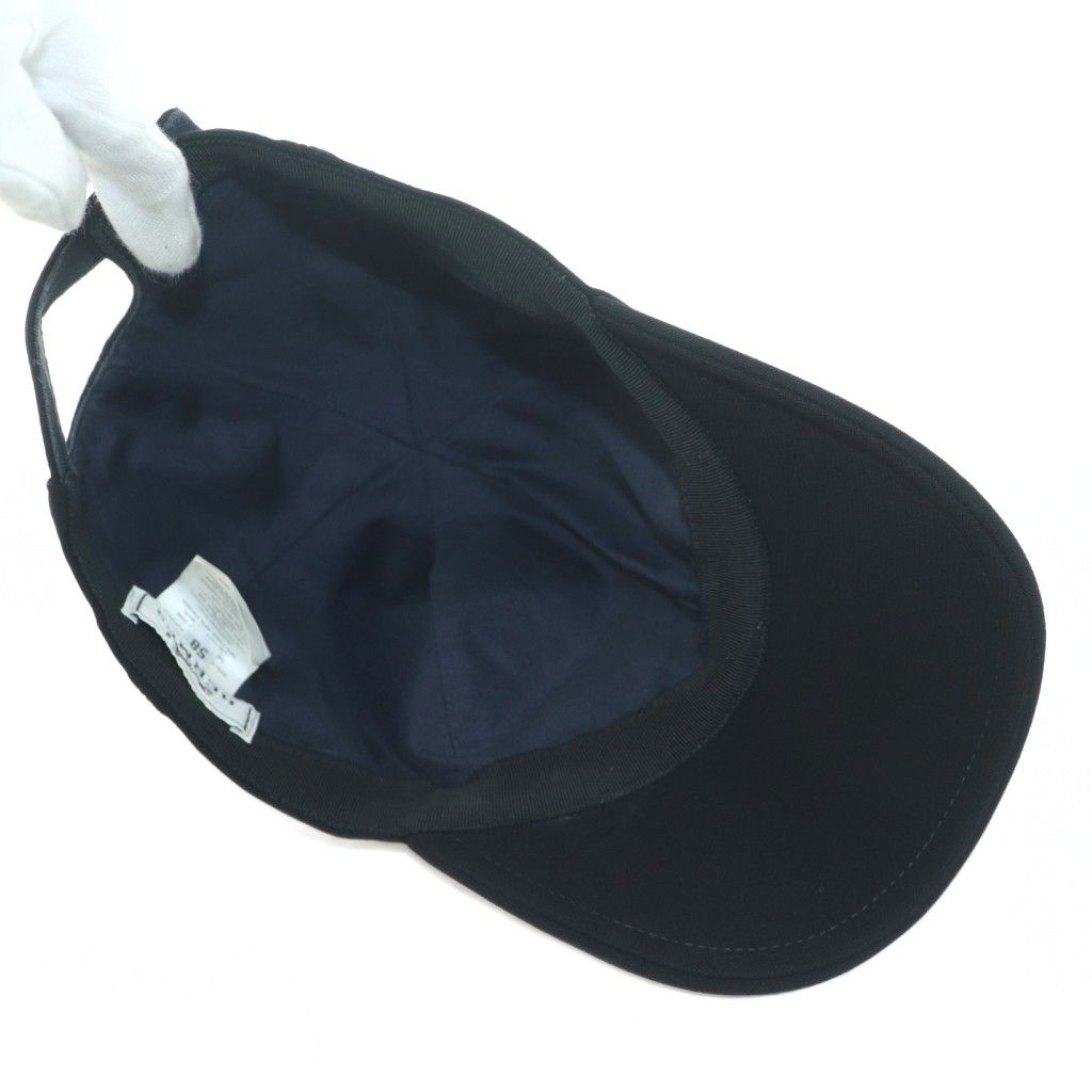 Hermes Tess Milano Cap Hat Logo One Point One Color 6 Panels 58 cm Black BB — view 5