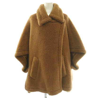 Max Mara Tebe Teddy Bear Cape Poncho Outer Coat Beige NR