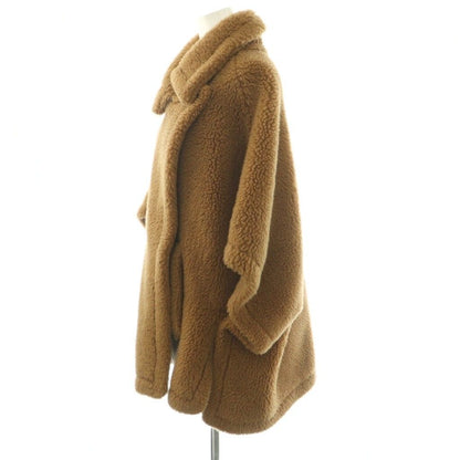 Max Mara Tebe Teddy Bear Cape Poncho Outer Coat Beige NR — view 3