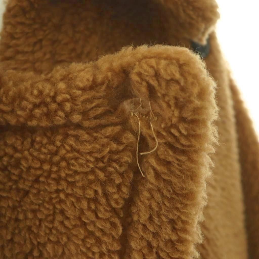 Max Mara Tebe Teddy Bear Cape Poncho Outer Coat Beige NR — view 9
