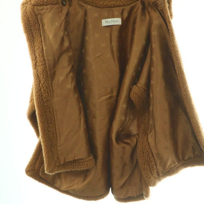 Max Mara Tebe Teddy Bear Cape Poncho Outer Coat Beige NR — view 4