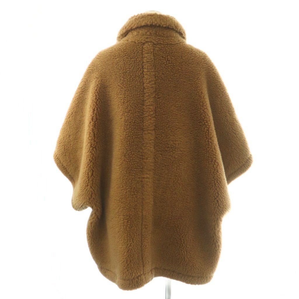 Max Mara Tebe Teddy Bear Cape Poncho Outer Coat Beige NR — view 2