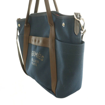 Hermes Sac de Panthere Je Gourme 2-Way Tote Hand Shoulder Canvas Bicolor Logo — view 2