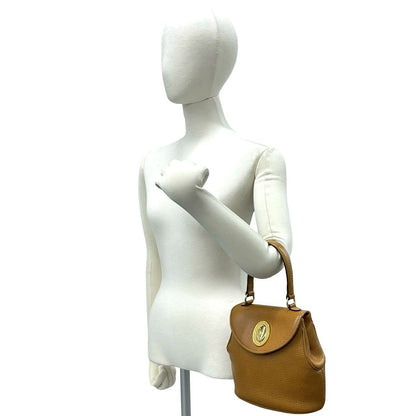 Dior Vintage CD Logo Leather Handbag Mini Tote Camel — view 2