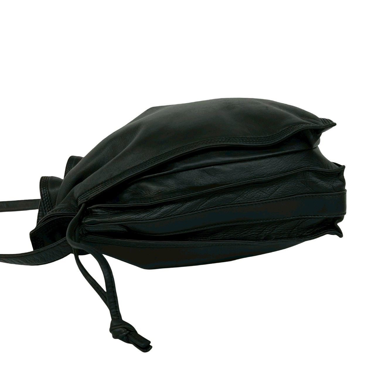 Loewe Vintage Anagram Logo Nappa Leather Drawstring Mini Shoulder Bag Black — view 5
