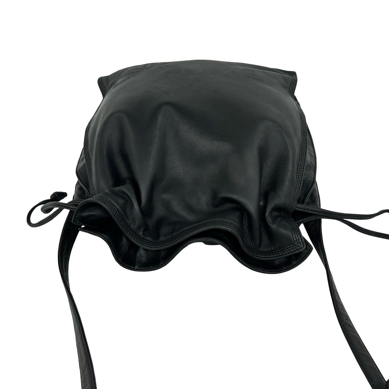 Loewe Vintage Anagram Logo Nappa Leather Drawstring Mini Shoulder Bag Black — view 4