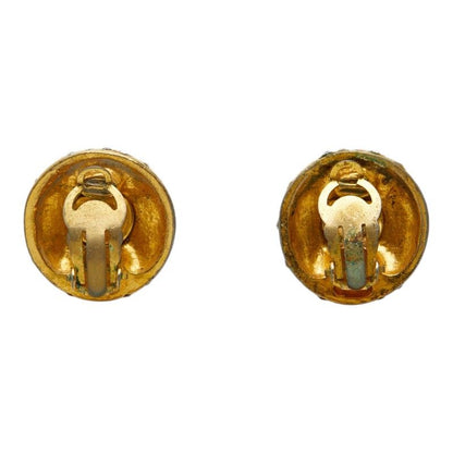 Chanel Logo Earrings Gold Plated Rhinestone — view 3