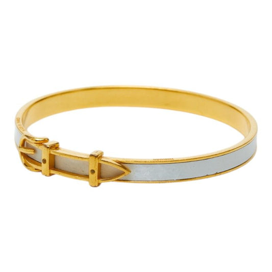 Hermes Jumping Belt Motif Bangle Gold White Plated 1- Bracelet