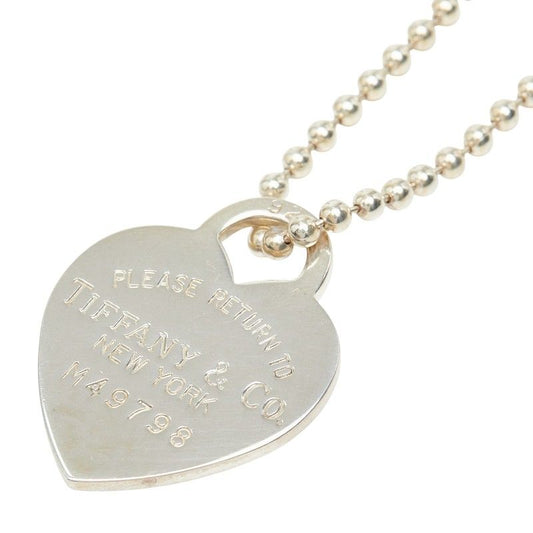 Tiffany & Co Return to Heart Tag Ball Chain Long Pendant Silver