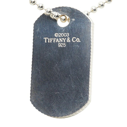 Tiffany & Co Dog Tag Ball Chain Necklace Silver — view 2