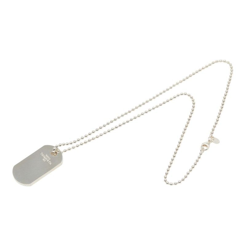 Tiffany & Co Dog Tag Ball Chain Necklace Silver — view 4