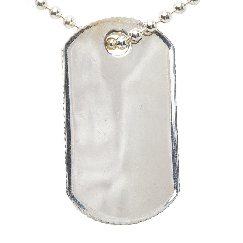 Tiffany & Co Dog Tag Ball Chain Necklace Silver — view 3