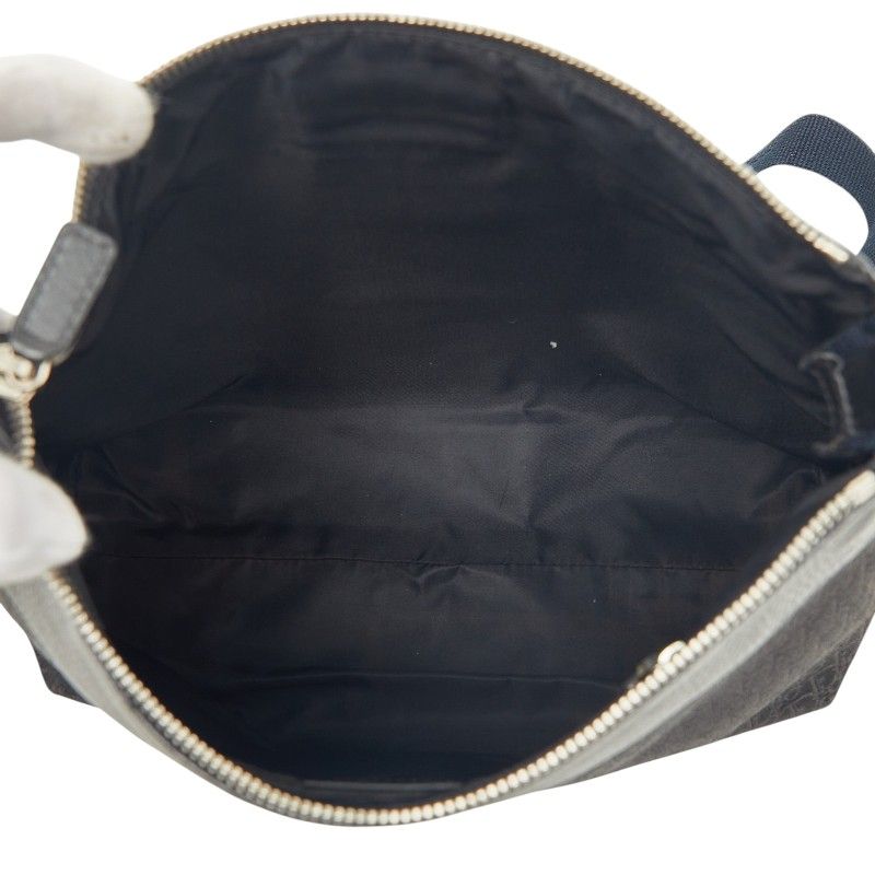 Dior Street Chic Trotter Crossbody Shoulder Bag Black Navy Leather Jacquard — view 8